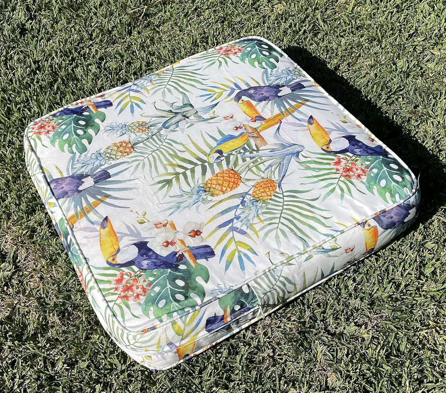BELLRINO Outdoor Waterproof Patio Cushion Covers 22" X 20" X 4" Set of 4 Replacement Slipcovers Decorative Cushion Cover for Chair Seat Garden Bench Porch Couch P008-22X20X4-4PC Cover ONLY
