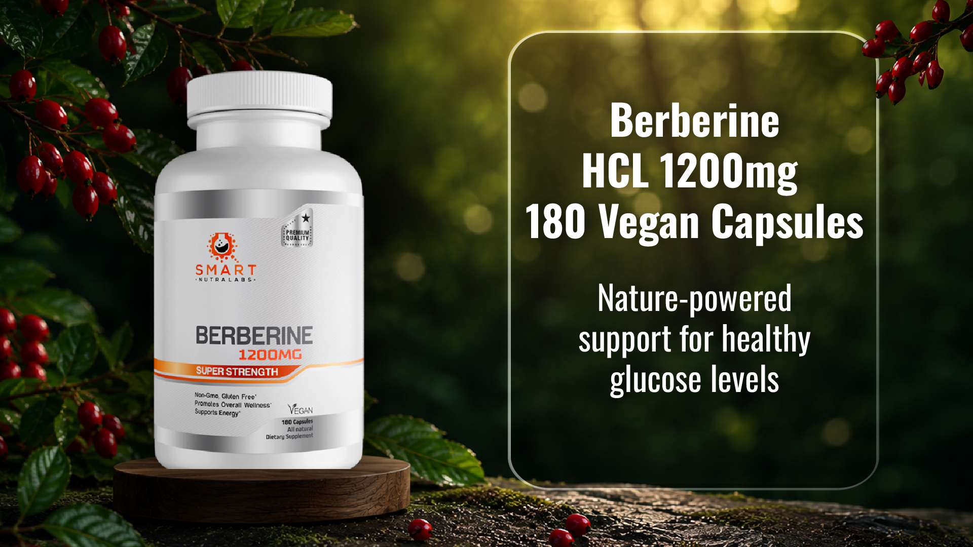 Amazon.com: Smart Nutra Labs Premium Berberine HCL 1200mg- 180