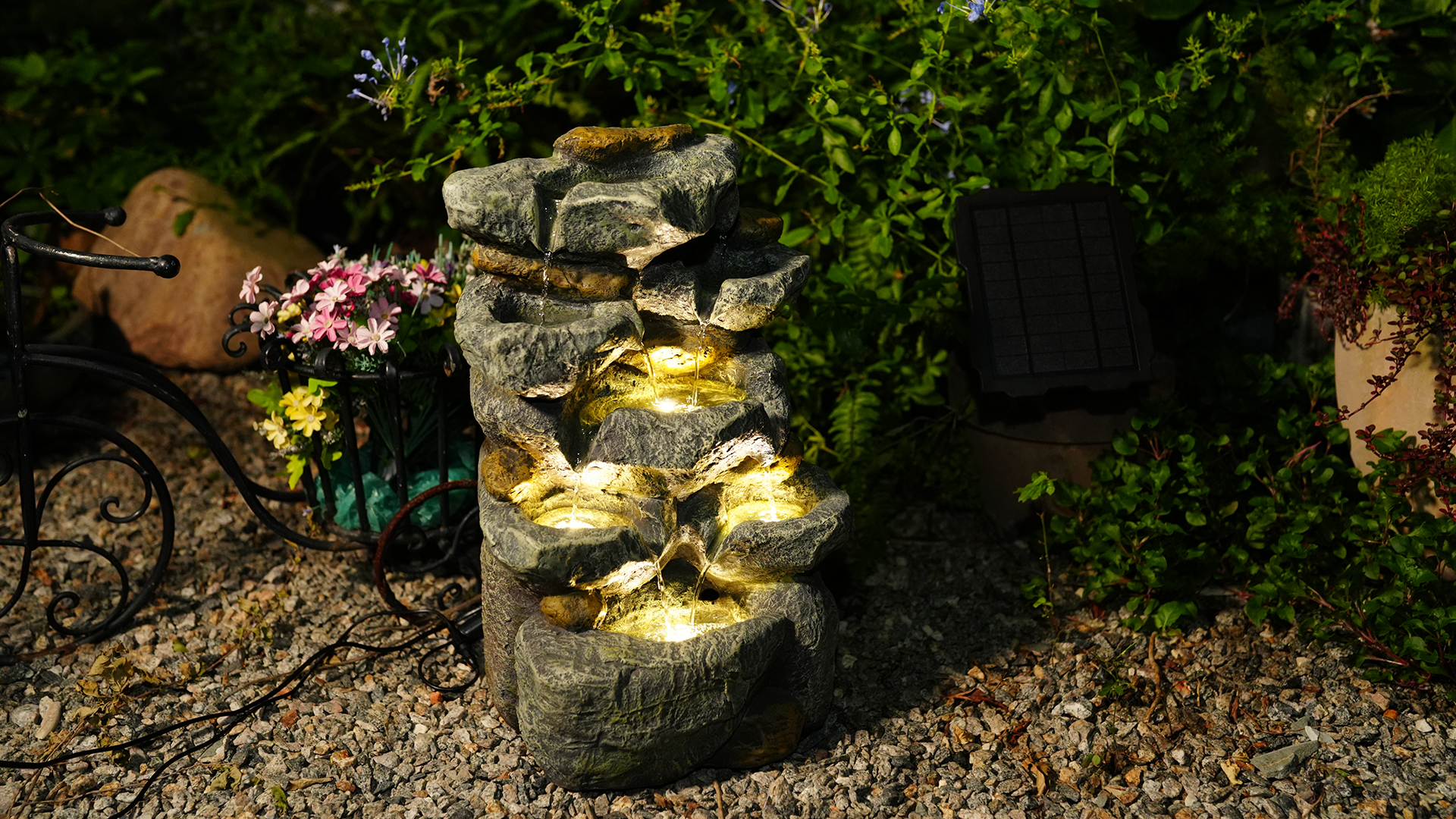 Amazon.com: KAISOKU Solar Water Fountain Outdoor Garden, 19.3 Inch