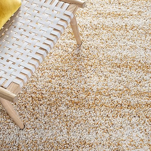 Miniatura 9 de Safavieh Hudson Shag Collection - Alfombra para pasillo, 2 pies 3 pulgadas x 8 pies, marfil y beige, diseño abstracto moderno, no desprende pelusa y