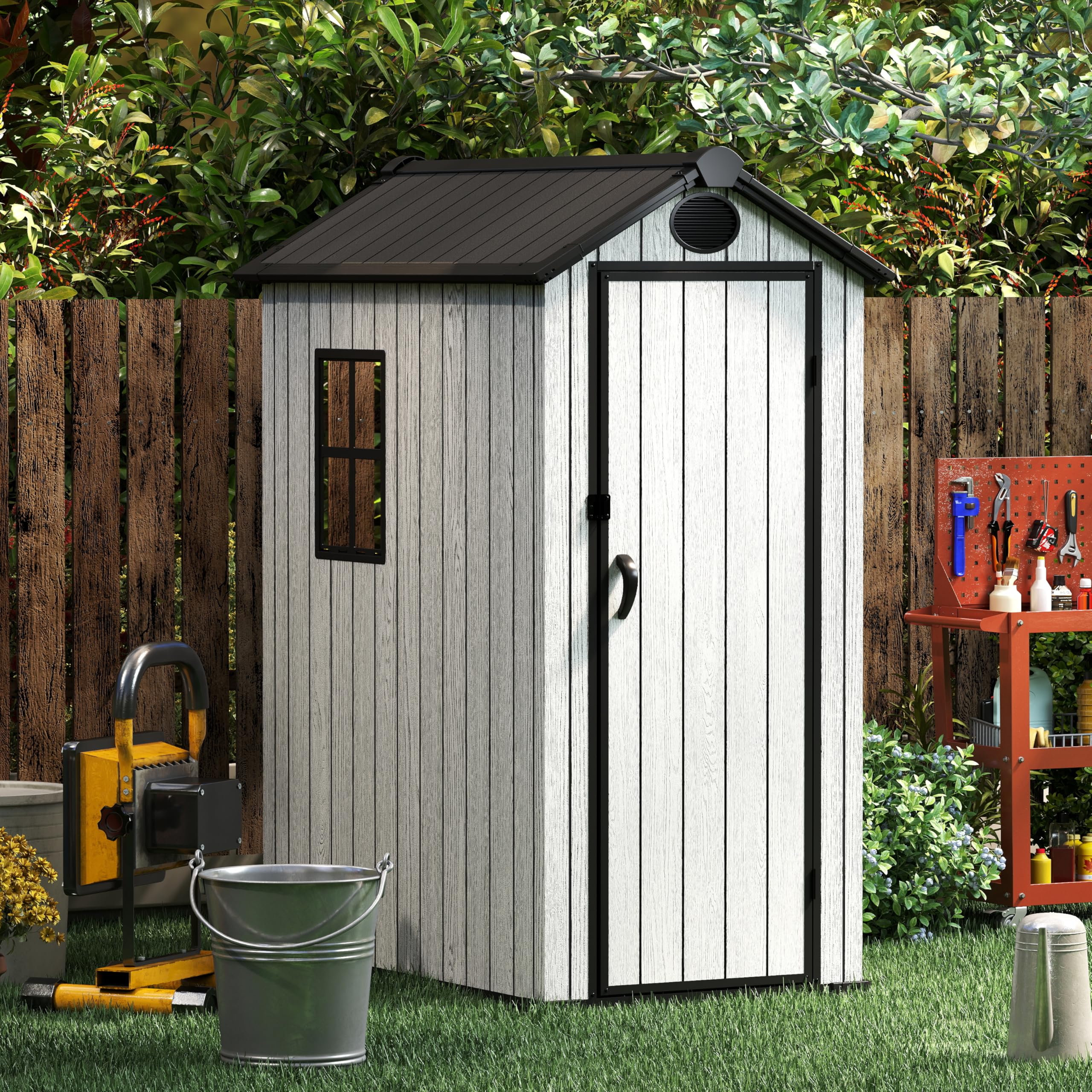 Amazon.com : ZYJOYY 3x5 FT Outdoor Storage Shed Resin Garden Tool