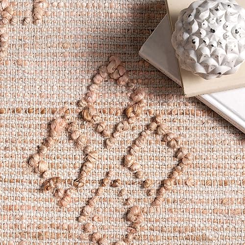 Miniatura 5 de nuLOOM Julianne - Alfombra marroquí de yute, hecha a mano, 6 x 9 pies, color rosa