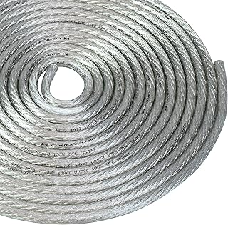 Conext Link 5 FT 4 AWG GA Full Gauge Battery Power Cable Ground Wire Clear Silver OFC Copper