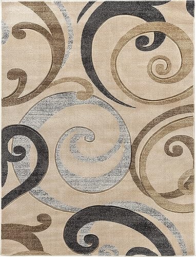 Miniatura 4 de Home Must Haves Alfombra abstracta tallada a mano, suave, moderna, contemporánea, moderna, contemporánea, para sala de estar, dormitorio, comedor, 3