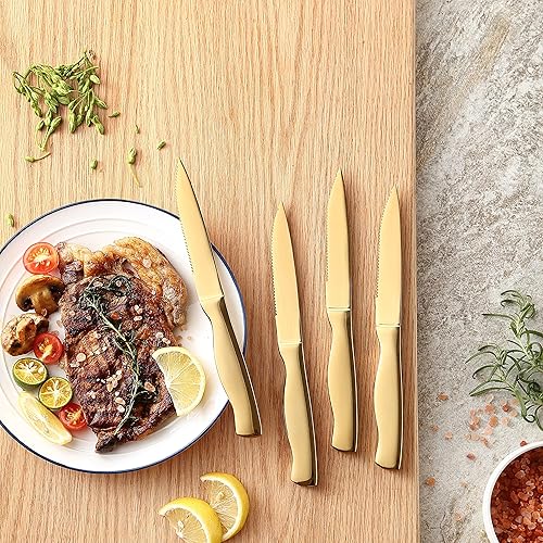 Miniatura 78 de McCook - Juego de cuchillos MC21, juego de bloques de 15 cuchillos de acero inoxidable alemán con afilador incorporado PlataNegro