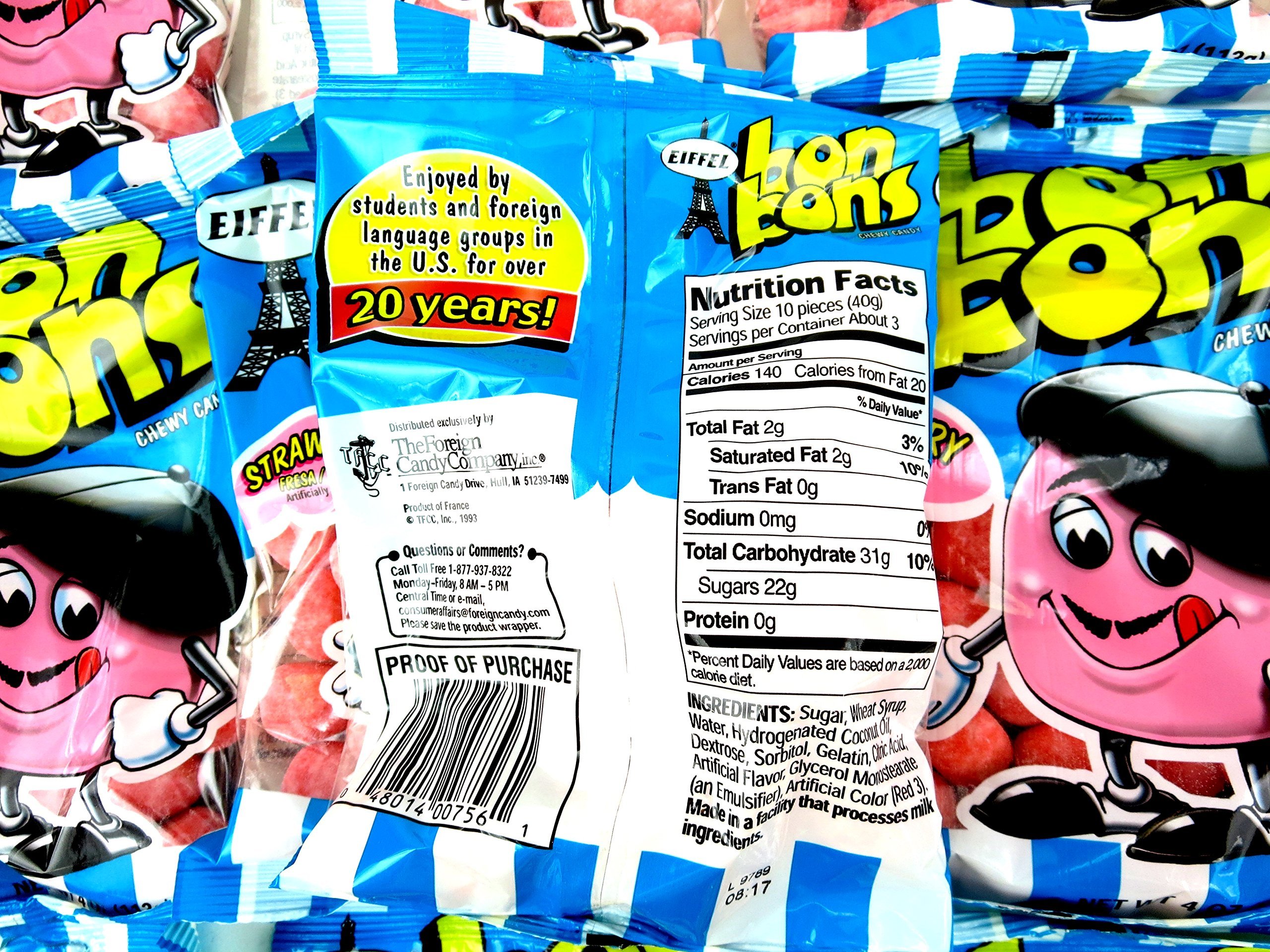 Amazon.com : Eiffel Strawberry Bon Bons, 4 oz Bags in a BlackTie