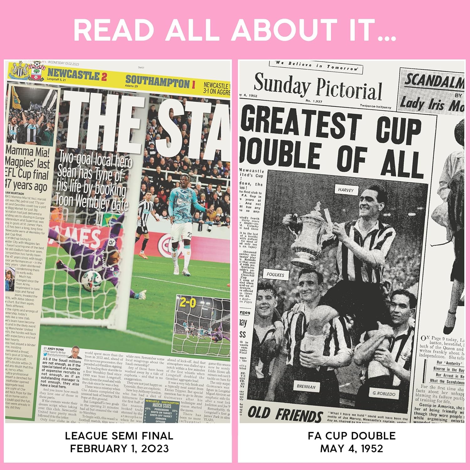 Soccer - UK Sporting History Told Through Archive Newspaper Coverage - Sporting Fan Gift - UK Football History - Add a Name Gold Embossed for Free -