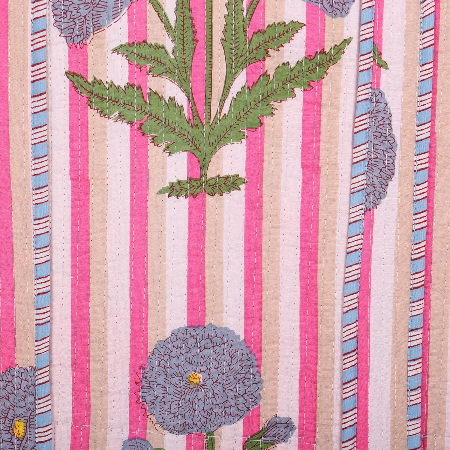 KLAVATE Women Handblock Lightweight Reversible Travel Bag Purse Cotton Shoulder Tote Bag For Shopping Valentine Gift For Her - Image 7