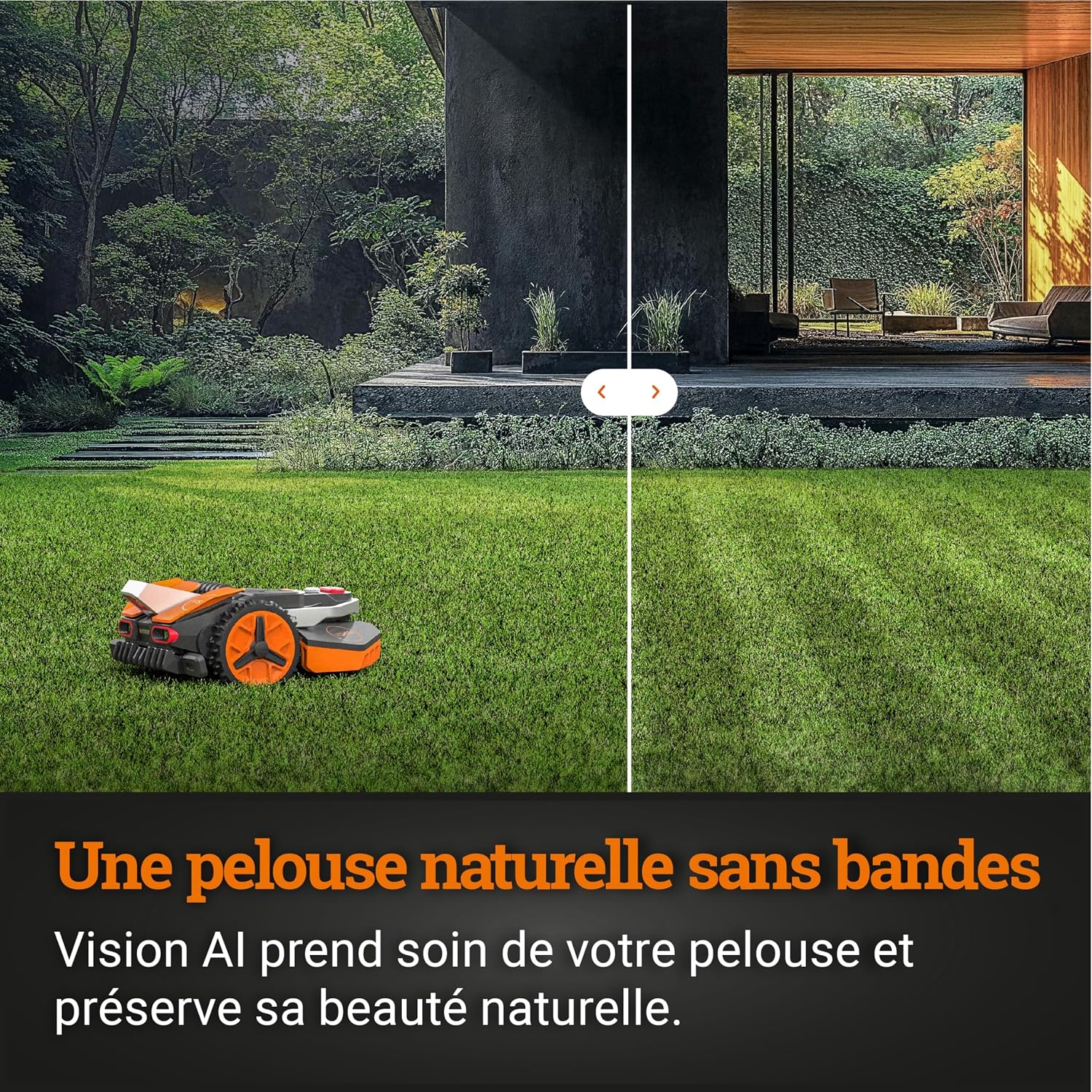 WORX LANDROID Vision WR205E, Robot Tondeuse sans Fil périphérique 500 m² Surf.Max 600 m², Installation en 30 Min, Caméra 4K + IA Adaptative, évite Tous Les Obstacles, Coupe des Bordures, Multizone — vue 10