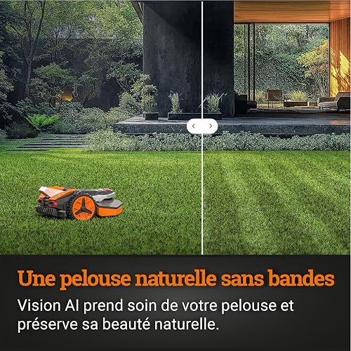 WORX Landroid Vision L1300 Robotic Lawnmower WR213E.1 for Gardens up to 1300 m² - Intelligent Robotic Lawnmower without Boundary Cable - WiFi & Bluetooth - Active Obstacle Avoidance with AI Technology - 10