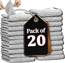 Wire Mesh Cleaning Cloth, Non-Scratch Metal Dishwashing Rag, Reusable Scrubber for Pots, Pans, Dishes, Utensils & Countertops, Multipurpose Rust-Free & Long-Lasting Kitchen Cleaner Scrubber