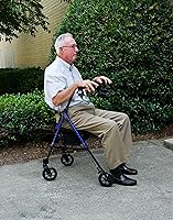 Vista 10 de Lumex Set n' Go - Andadores con asiento para personas mayores, altura ajustable, color azul