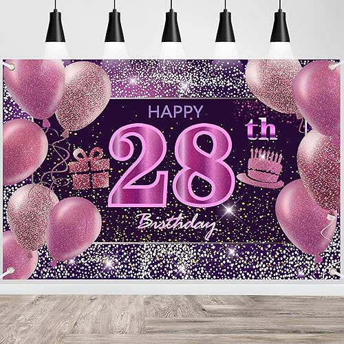 Vista 176 de IMISI Decoraciones de cumpleaños número 19 para niñas, pancarta rosa de feliz cumpleaños para telón de fondo de fiesta