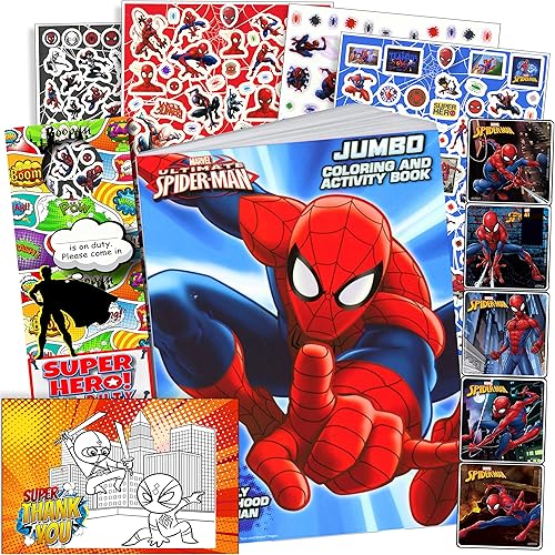 Juego de calcomanías y actividades para colorear de Spiderman