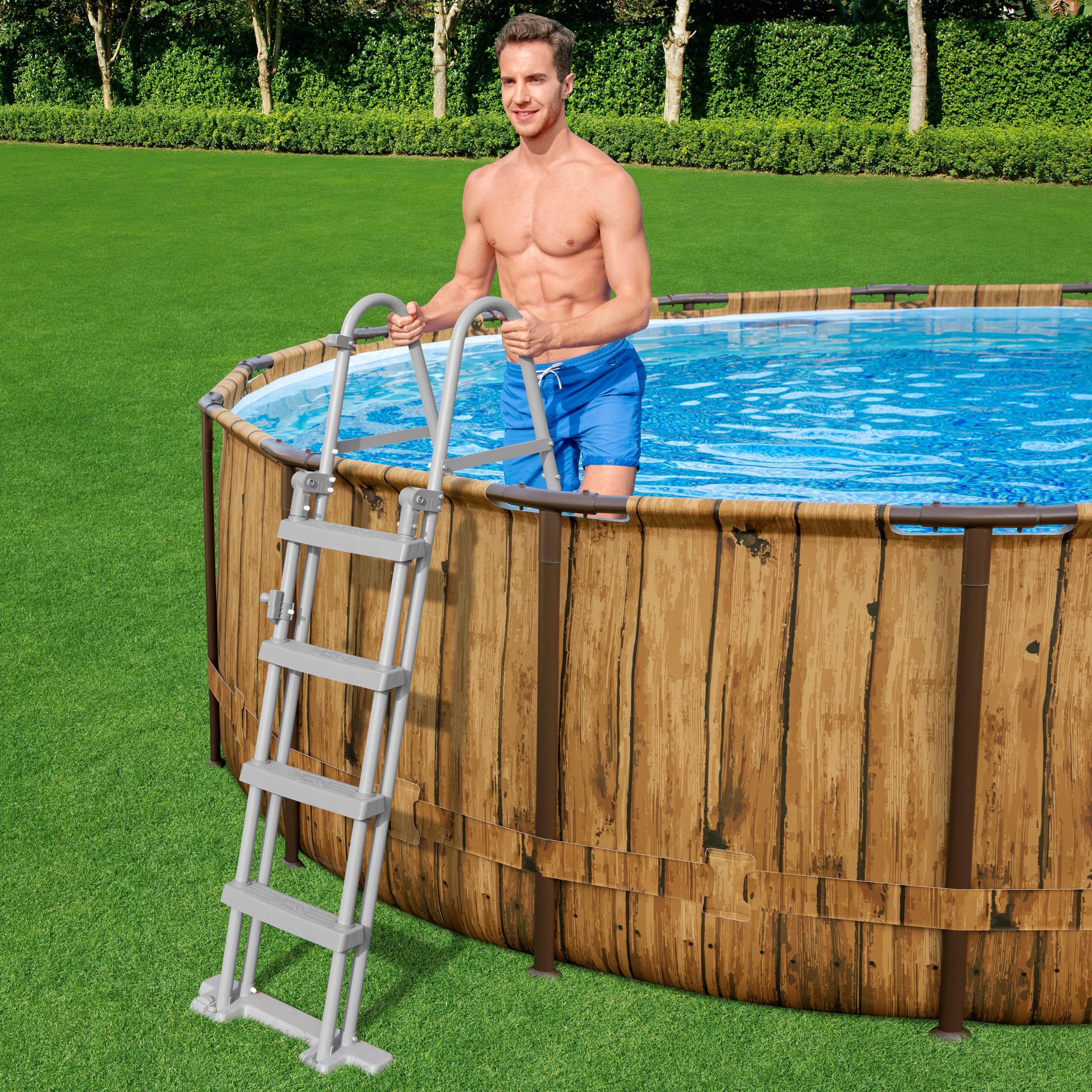 Bestway 56725-4 Set piscina fuori terra Steel Pro MAX Splashview da 488x122 cm