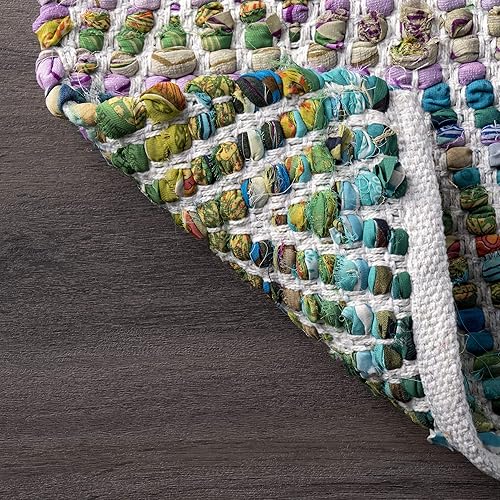 Miniatura 7 de nuLOOM - Alfombra VIAG01A tejida a mano con patrón de galón