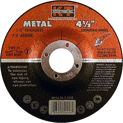 K-T Industries 5-4246 4-1/2 x 1/8 x 7/8 Metal Grinding Wheel