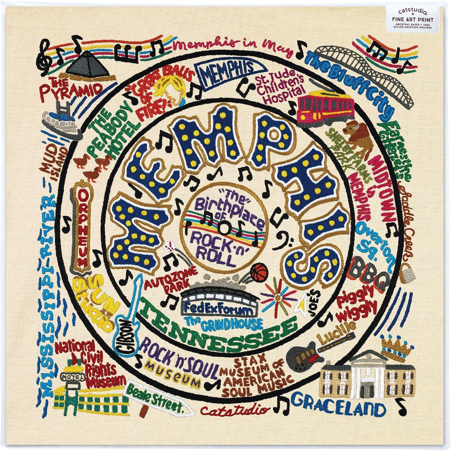 Catstudio Memphis Fine Art Print | 10"x10"
