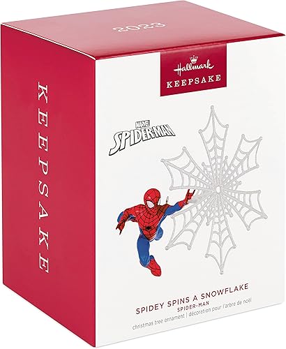 Miniatura 3 de Hallmark Keepsake Adorno de Navidad 2023, Marvel Spider-Man Spidey gira un copo de nieve, regalos de superhéroes