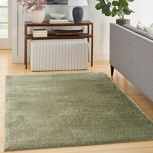 Nourison Home Pacific Shag - Alfombra de 7 pies 10 pulgadas x 9 pies 10 pulgadas, fácil de limpiar, no se desprende, para dormitorio, sala de estar,