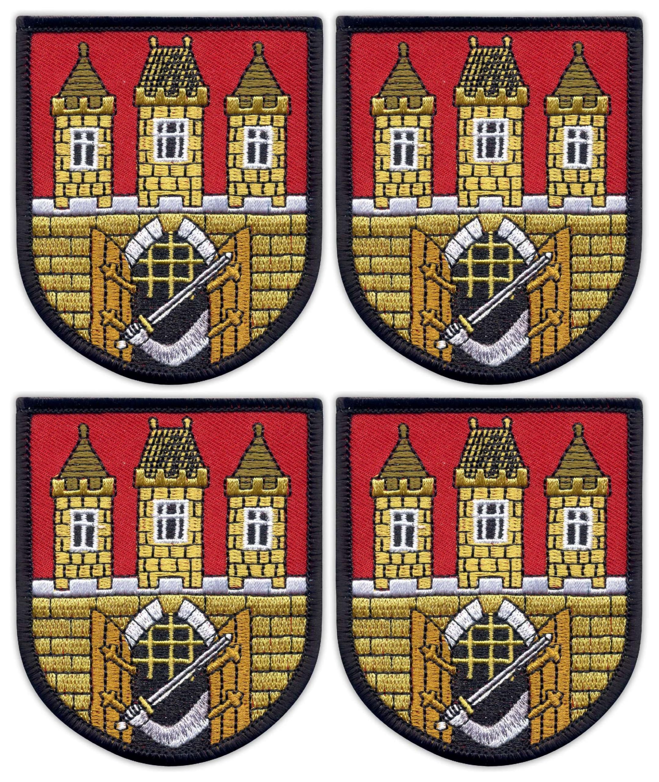 Écusson brodé Prague de haute qualité - Finition noire avec blason détaillé