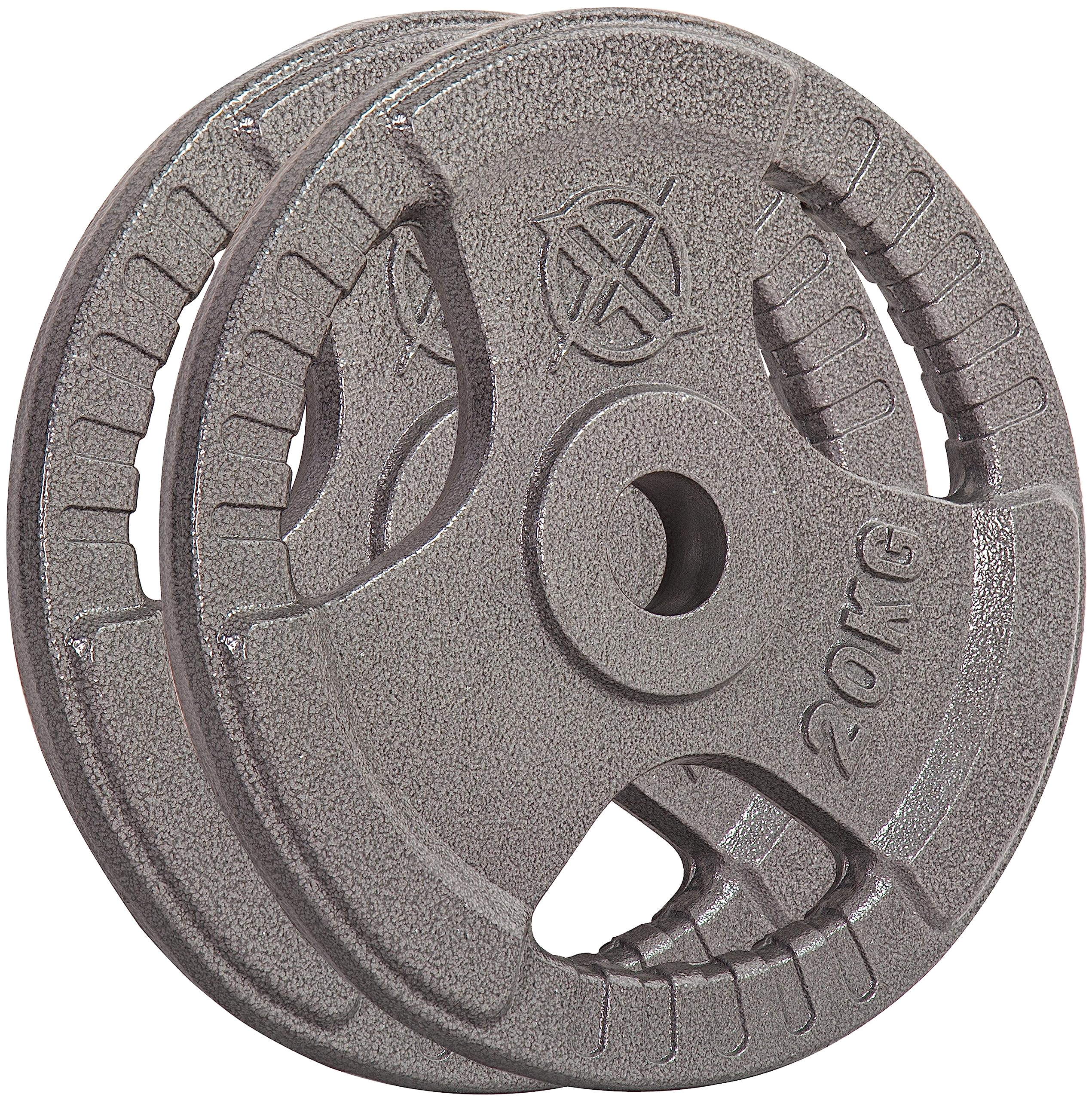 RIP X Pair of Tri Grip 2" Olympic Weight Plates in Cast Iron - 20kg