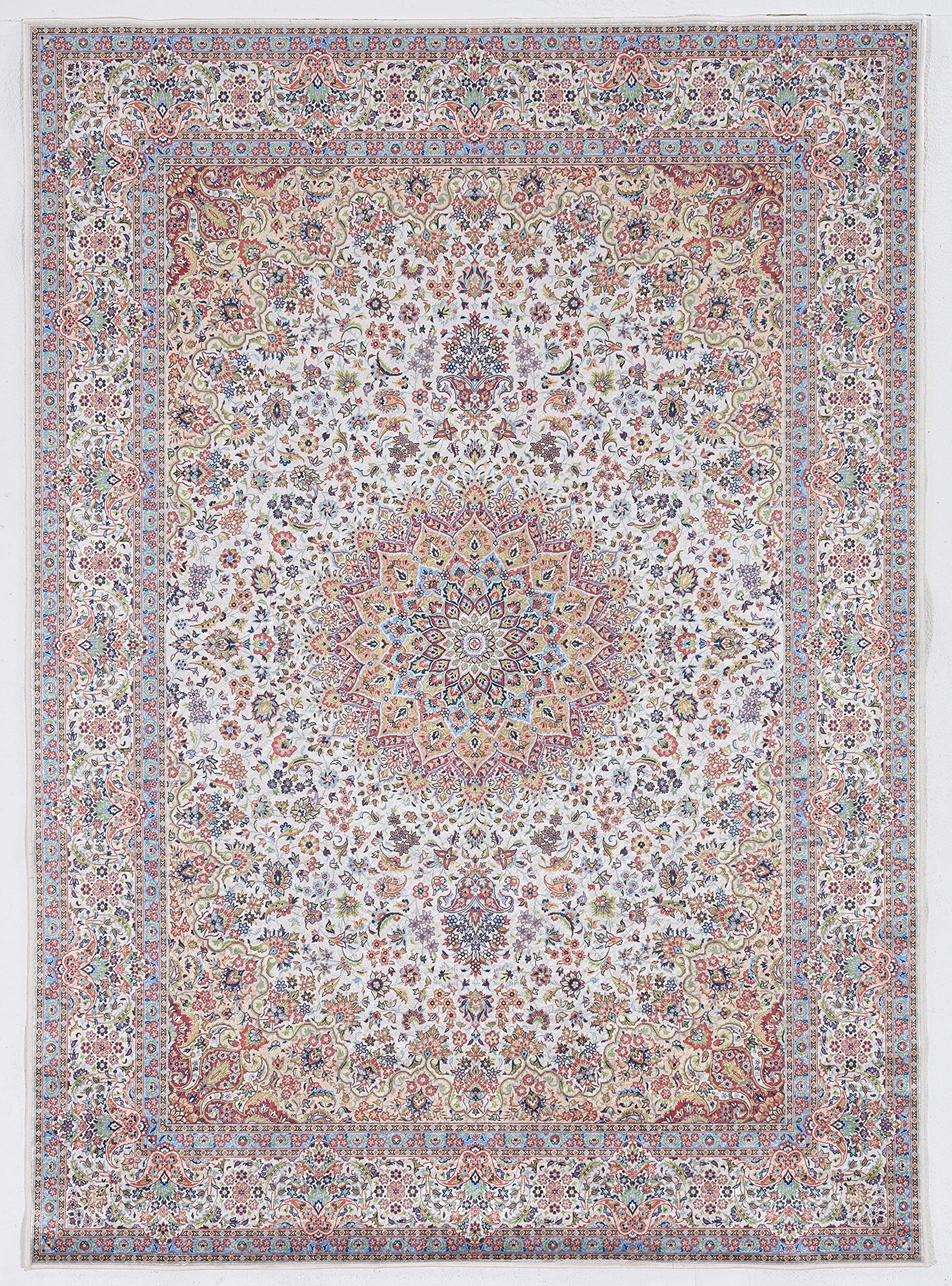Linon Home Decor Products Honora Fairfield Ivory Blue 67 x 97 Area Rug