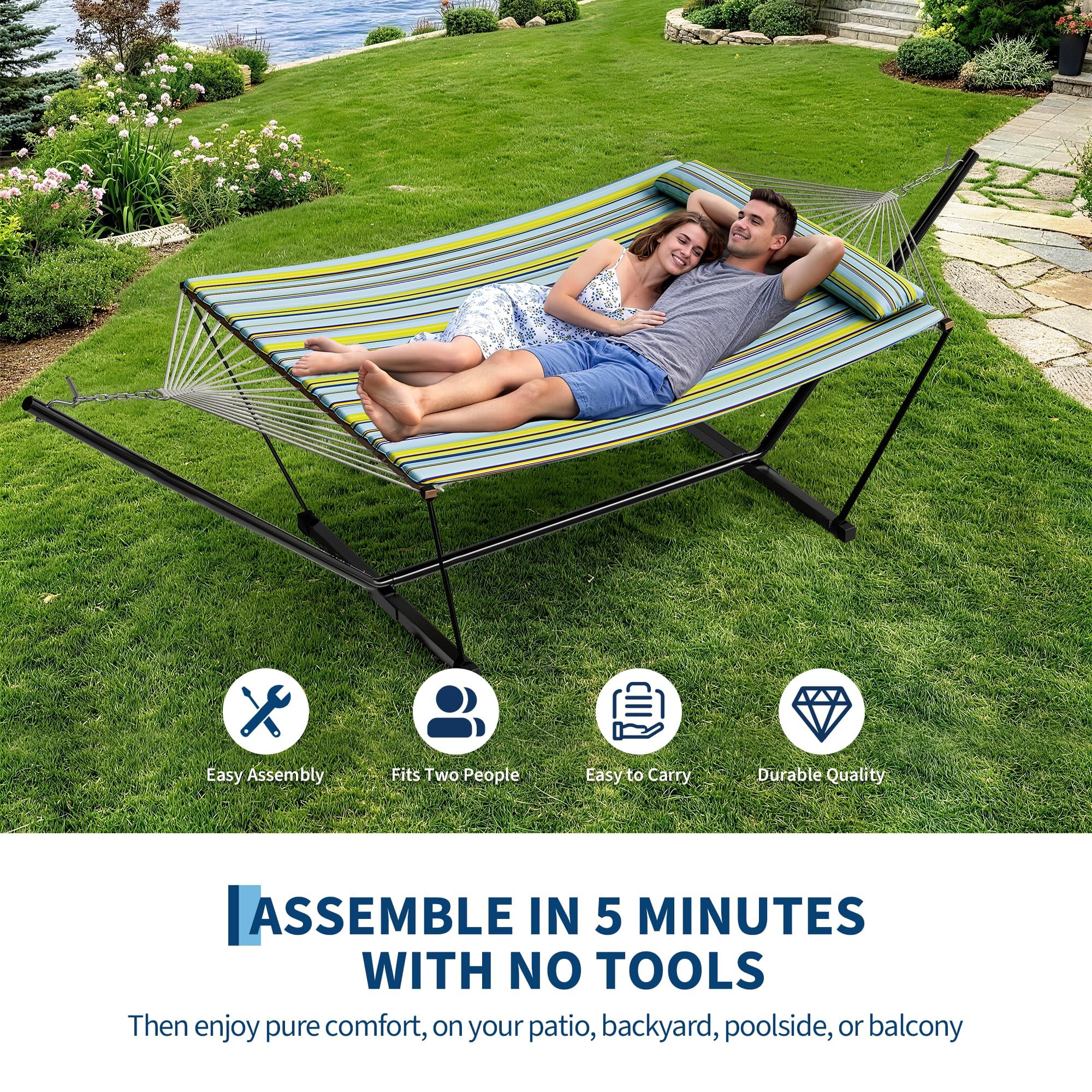 Garvee amaca con supporto Portata: 204 kg Amaca da giardino 2 posti