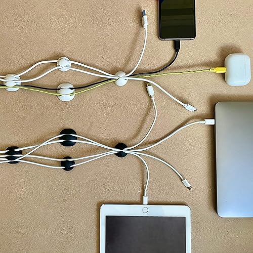 Miniatura 7 de Wirever Clips de cables para organización de cables, paquete de 24 soportes organizadores de cables para gestión de cables, organizador de cables