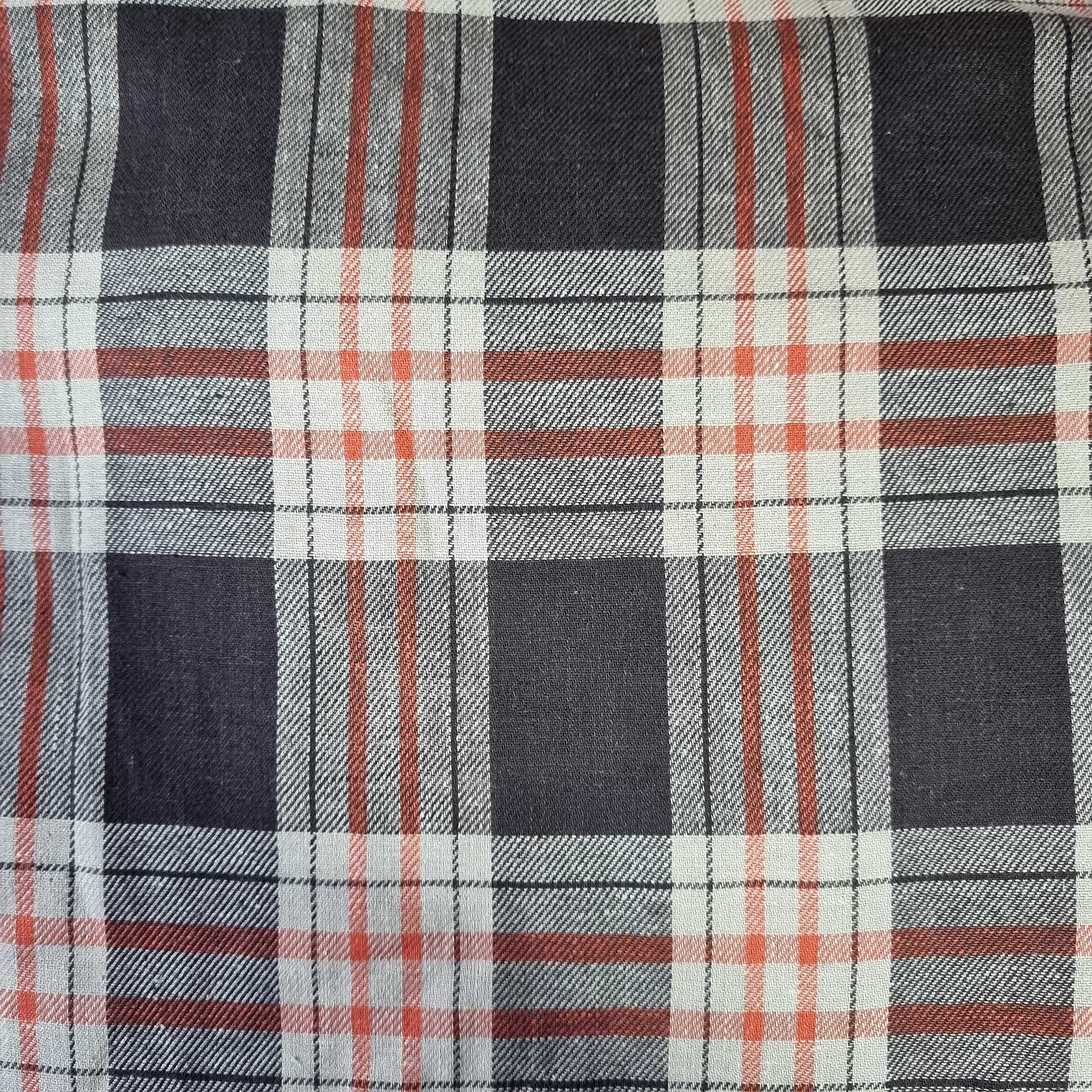 The Fabric Guys Sold Per 3 Metre Poly Viscose Tartan Fabric Check Print 60 Inch Wide (Brown Beige Orange)