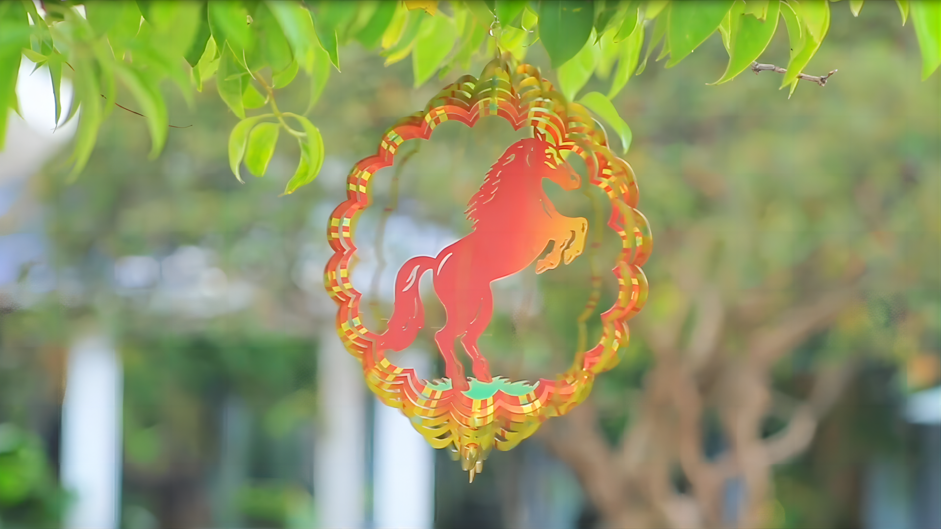 Molinillo De Viento Caballo Animado 3D - Acero Inoxidable 12 Pulgadas, Decoración Cinética Para Jardín