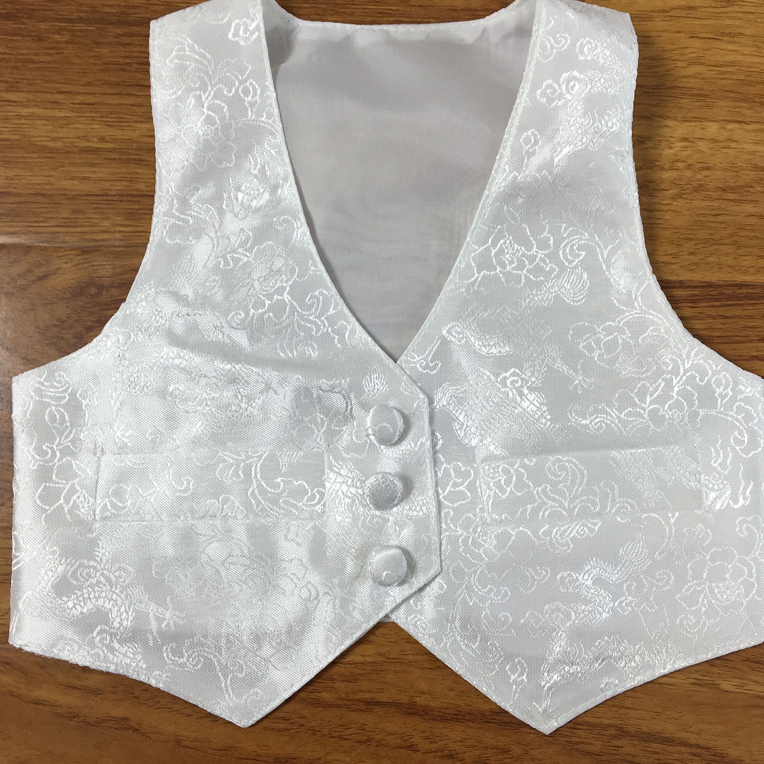Traje para bautizo, 6 piezas, 100 % algodón, para bebé, con chaleco de jacquard 85a blanco blanco Talla:S(0-6 months)