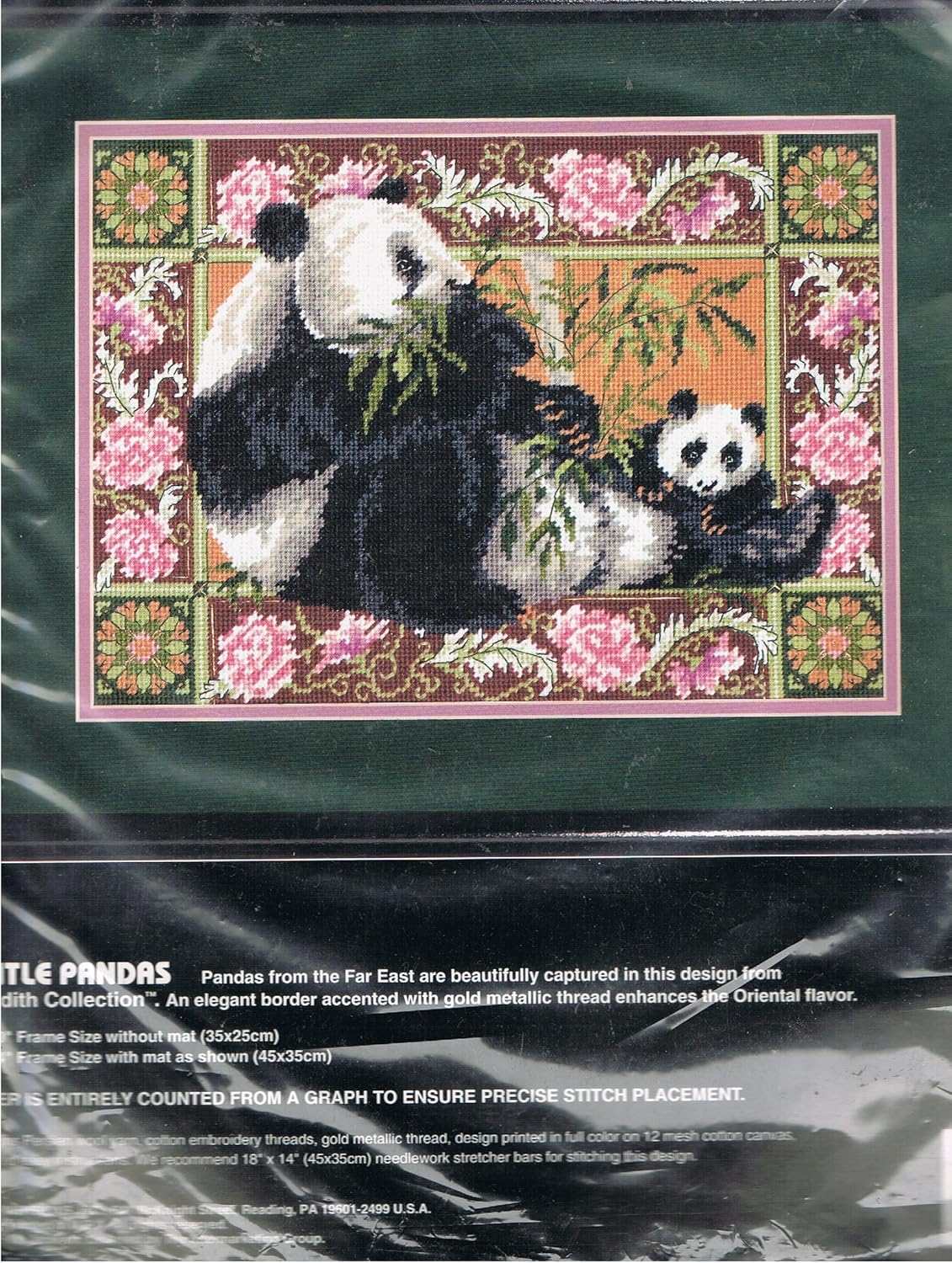 Dimensions Needlepoint Kit Gentle Pandas