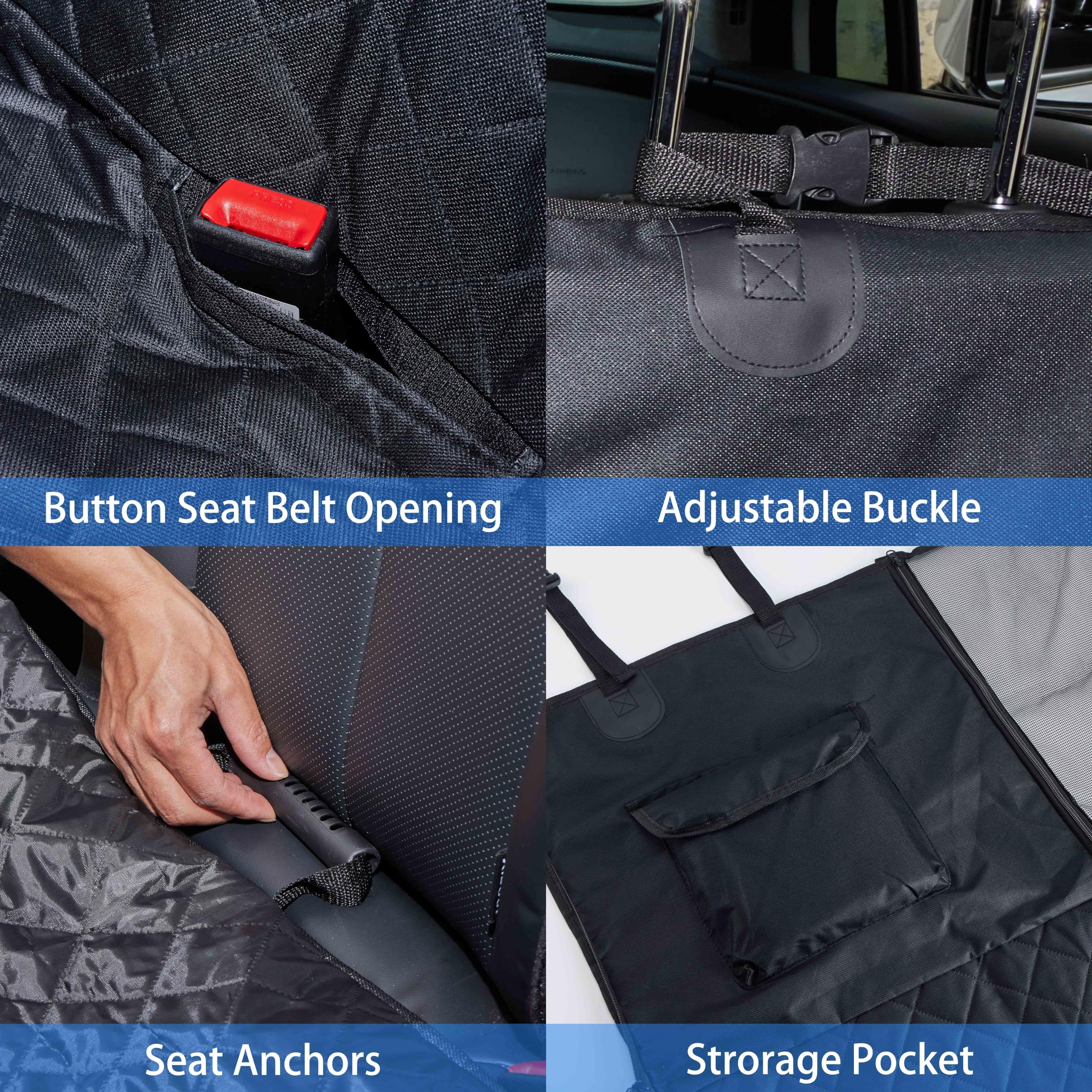 Rinling coprisedile auto per cani, coperta impermeabile per cani coprisedile auto posteriore antiscivolo per cani con protezione laterale e finestra di visualizzazione per auto furgone SUV