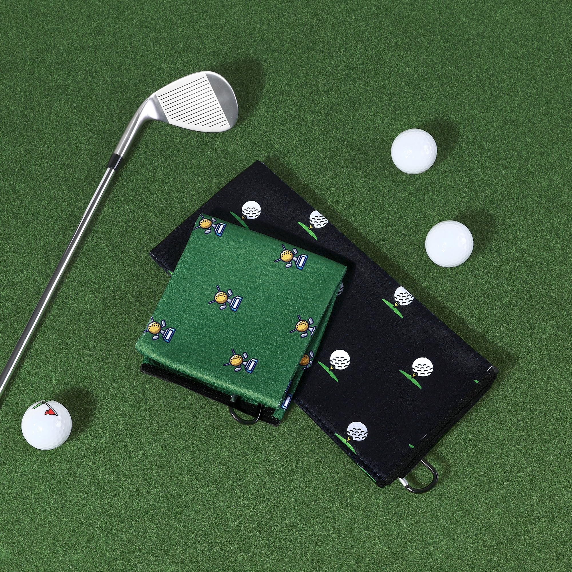 Mile High Life Ręcznik golfowy (40 x 61 cm), zabawne ręczniki z mikrofibry, duży ręcznik golfowy, z wytrzymałym klipsem, akcesoria do toreb golfowych dla mężczyzn i kobiet (czarny ręcznik, nadruk