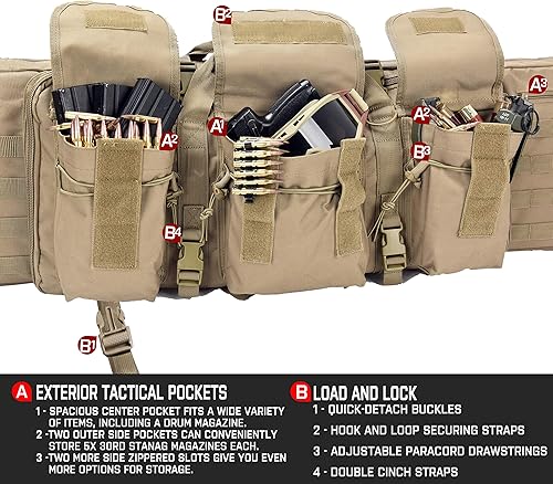 Miniatura 4 de Lancer Tactical 600 Denier poliéster doble carabina suave caso accesorios bolsas MOLLE Webbing secundario arma compartimiento rápido desmontar