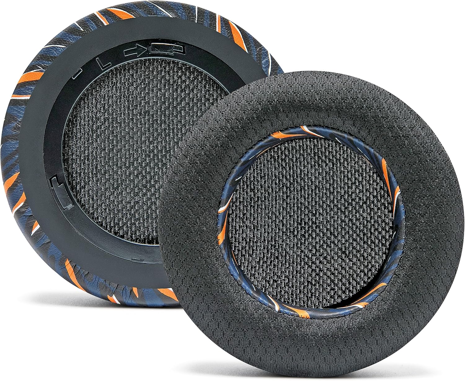 WC Freeze Virtuoso - Hybrid Fabric Cooling Gel Replacement Earpads for Corsair Virtuoso Gaming Headset, Made by Wicked Cushions, Improved Durability, Thickness and Sound Isolation |Navy Tiger