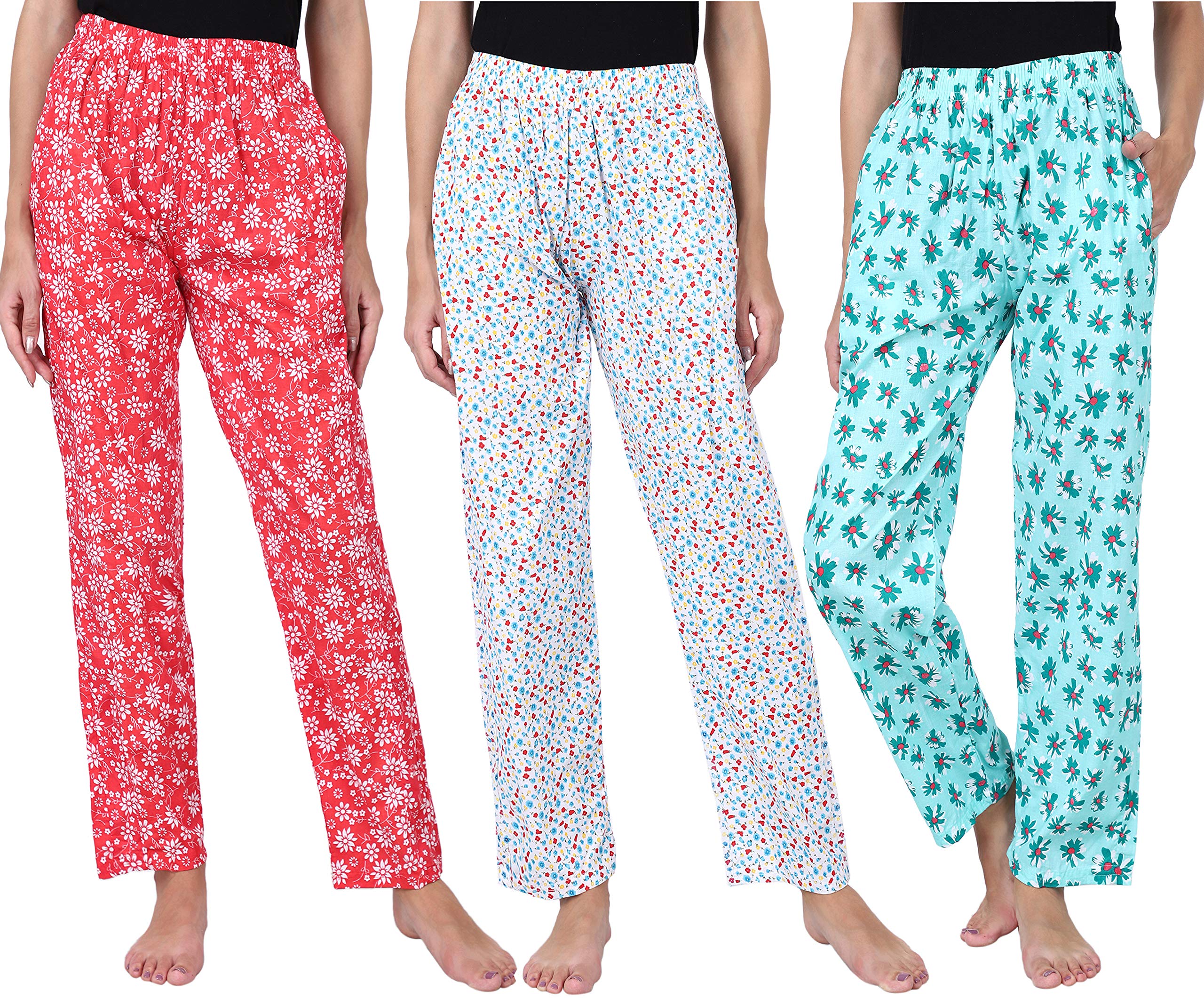 BIBO Women's & Girl's Cotton Assorted Pajama Shorts (Pack of 3)