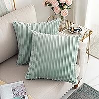 Vista 20 de UGASA - Juego de 2 fundas de almohada de terciopelo a rayas, funda decorativa para cojín con cremallera oculta para el hogar, sofá, dormitorio