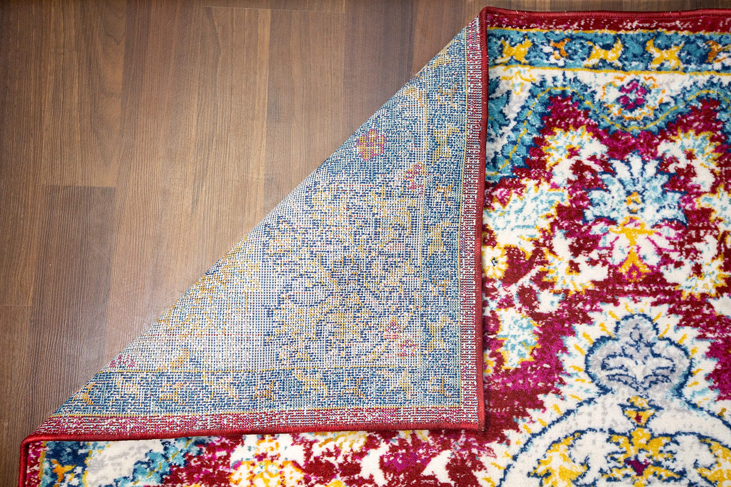 Vintage Distressed Bohemian Area Rug 5' x 7' Red