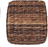 Vista 6 de BIRDROCK HOME Taburete de acento de junco marino Hecho de junco marino tejido a mano Taburete de 21 pulgadas