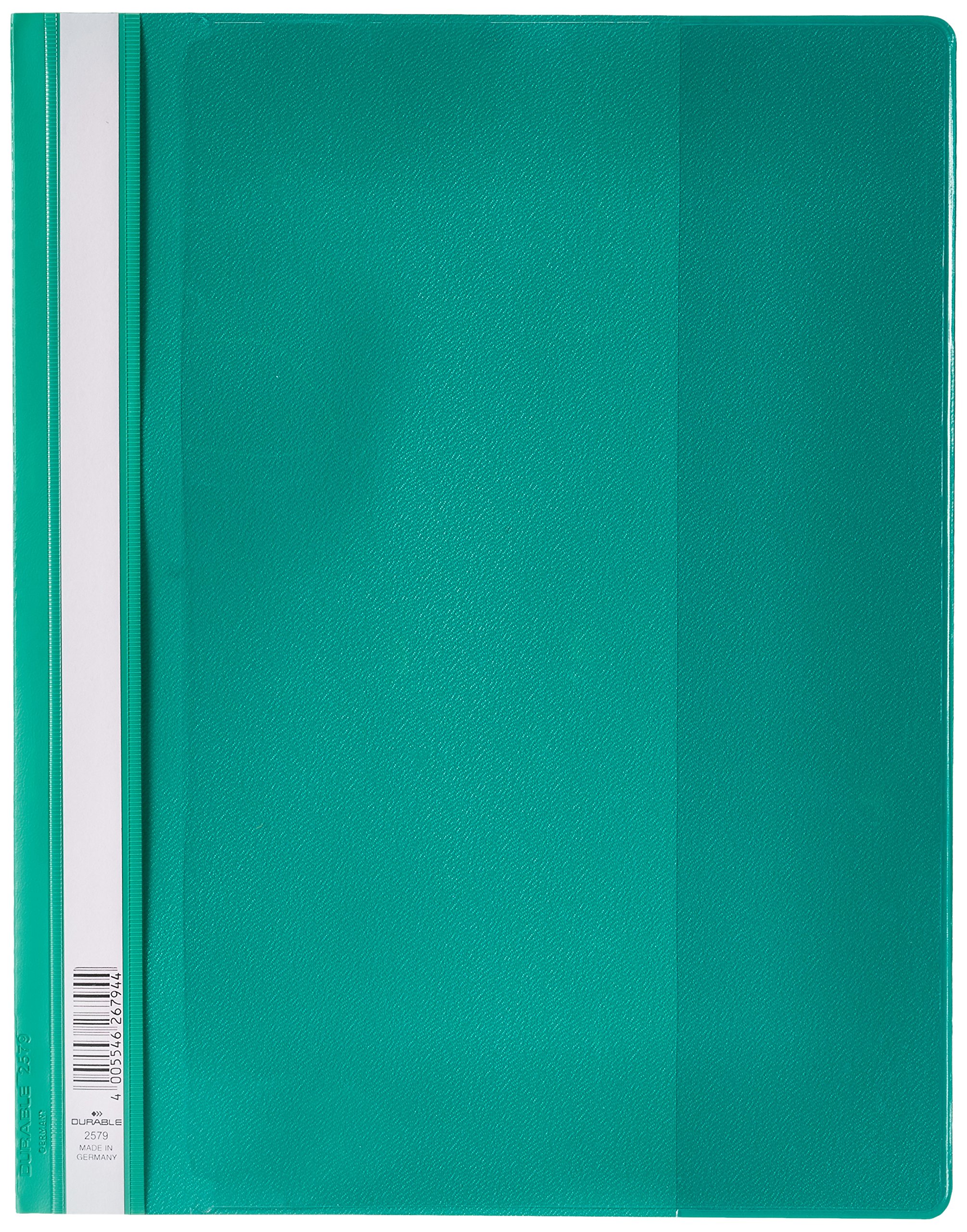 Durable 257905 Skoroszyt prezentacyjny Duraplus (A4, z przezroczystą okładką), opak. 25 sztuk, kolor zielony.