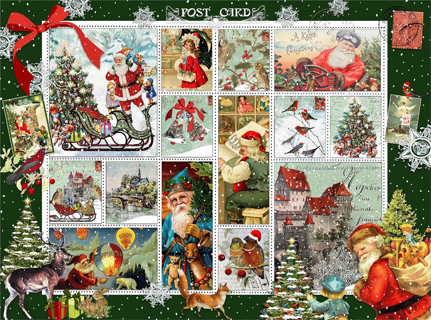 Christmas Wooden Jigsaw Puzzle for Adults - Victorian Christmas - 517 Wooden Pieces. Made in The USA by Nautilus Puzzles.