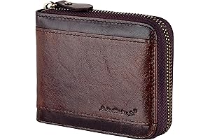 Men's RFID Blocking Zipper Wallet - Secure Your Cards and Cash in Style