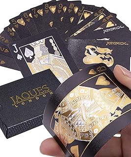 Jaques of London Black Playing Cards | Pack of Cards | Waterproof Playing Cards | Plastic Deck of Cards | Since 1795