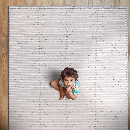 Miniatura 62 de CAMILSON Alfombra moderna de lujo de 8 x 10 pies, estilo vintage, abstracto, suave, de pelo medio, resistente a las manchas, fácil de limpiar, no