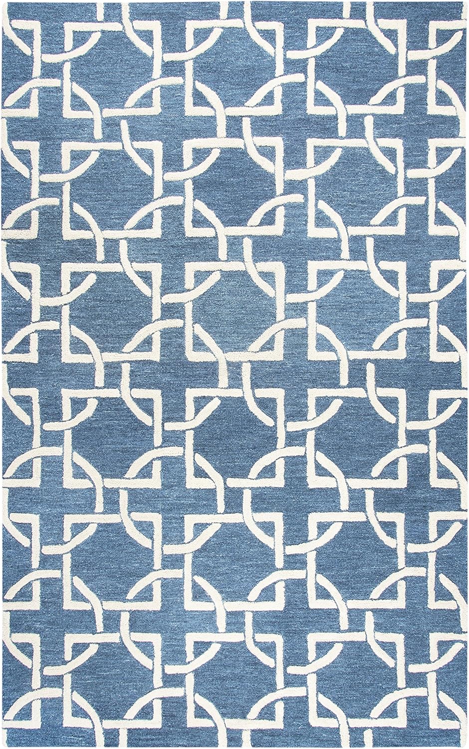 Rizzy Home | ID917A | Idyllic Collection | Wool Area Rug | 8' x 10' | Natural /Gray/Rust/Blue Solid