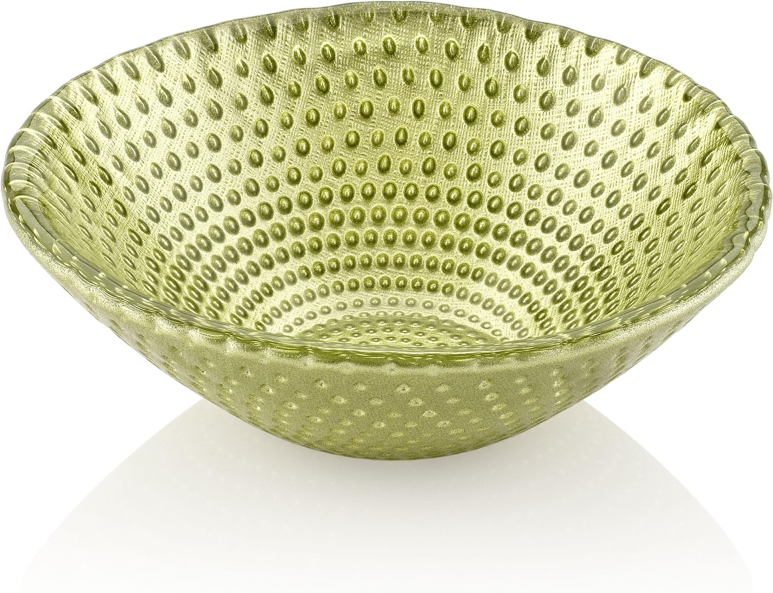 IVV Glassware Sweet Small Bowl, 6-1/4-Inch, Green Decoration