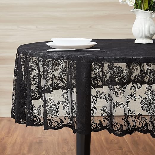 Warm Home Designs Mothers Day Tablecloth. 60 x 84 Black Oval Tablecloth. Elegant
