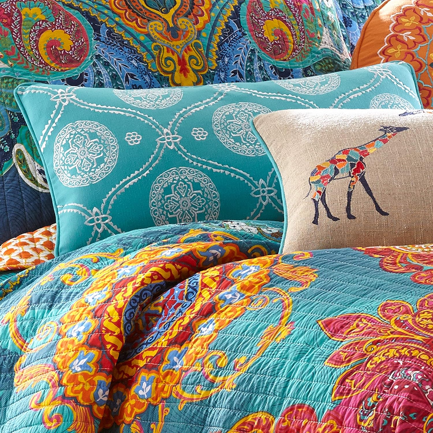 Levtex Home - Mackenzie - Decorative Pillow (12 x 24in.) - Medallion - Blue and White